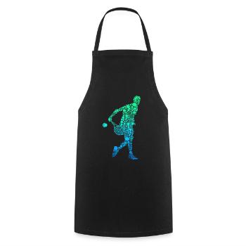 Tennis Tennisspieler Herren Jungen Kinder - Kochschürze - Schwarz - Vorne - AI Model Male 185 dark (185cm)