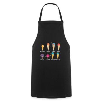 Crème glacée du système solaire - Tablier de cuisine - noir - Devant - AI Model Male 185 dark (185cm)
