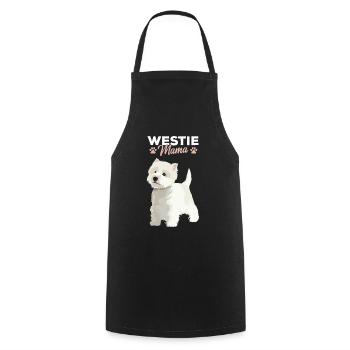 West Highland White Terrier Mama Mistress - Cooking Apron - black - Front - AI Model Male 185 dark (185cm)