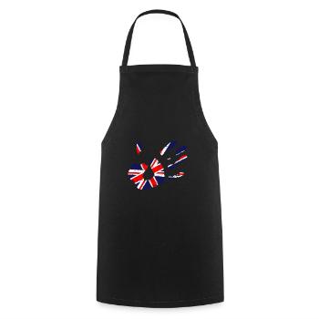 Union Jack Handprint | UK Flag | British - Cooking Apron - black - Front - AI Model Male 185 dark (185cm)