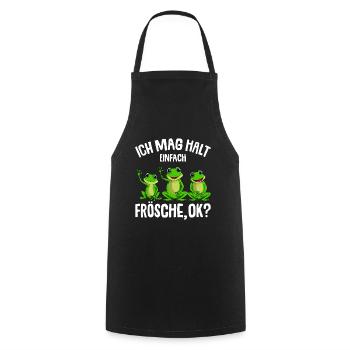 Frosch Ich mag halt Frösche Damen Mädchen Kinder - Kochschürze - Schwarz - Vorne - AI Model Male 185 dark (185cm)