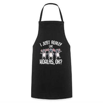 Amoureux des koalas - Tablier de cuisine - noir - Devant - AI Model Male 185 dark (185cm)
