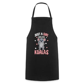 Koala Girl - Cooking Apron - black - Front - AI Model Male 185 dark (185cm)