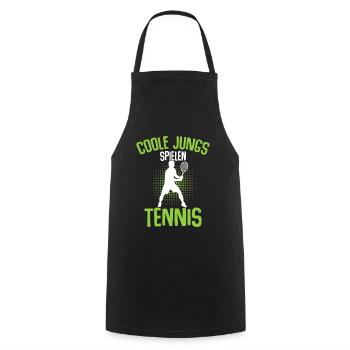 Coole Jungs spielen Tennis Tennisspieler Kinder - Kochschürze - Schwarz - Vorne - AI Model Male 185 dark (185cm)