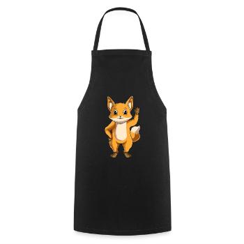 Füchse Kinder Mädchen Damen Fuchs - Kochschürze - Schwarz - Vorne - AI Model Male 185 dark (185cm)