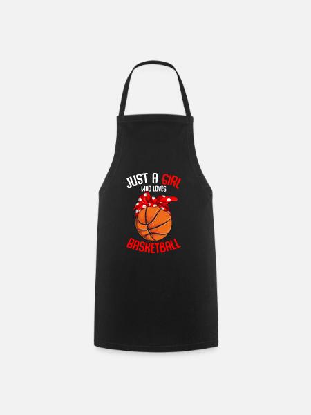 Joueur de basket fille de basket-ball - Tablier de cuisine - noir