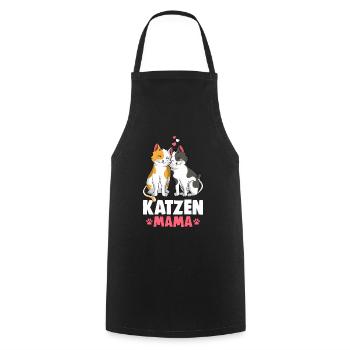 Katzen Mama Katzenmama Katze Damen - Kochschürze - Schwarz - Vorne - AI Model Male 185 dark (185cm)