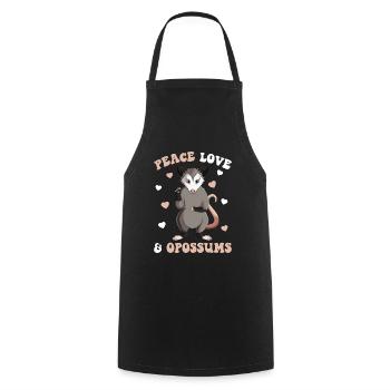 Paix Amour Opossum Enfants Filles Dames - Tablier de cuisine - noir - Devant - AI Model Male 185 dark (185cm)