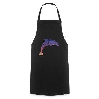Delfin Dolphin - Kochschürze - Schwarz - Vorne - AI Model Male 185 dark (185cm)