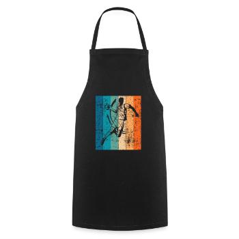 Cadeau vintage de handball joueur rétro handball - Tablier de cuisine - noir - Devant - AI Model Male 185 dark (185cm)