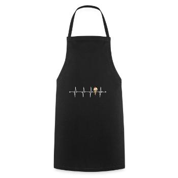 Ice cream ice cream heartbeat pulse ice cream gift idea - Cooking Apron - black - Front - AI Model Male 185 dark (185cm)