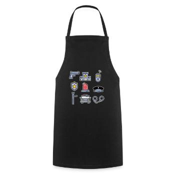 Police Collection Kids Policeman Cop Gift - Tablier de cuisine - noir - Devant - AI Model Male 185 dark (185cm)
