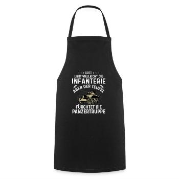 Drôle de citation Char Panzer Panzer Panzer Panzer - Tablier de cuisine - noir - Devant - AI Model Male 185 dark (185cm)