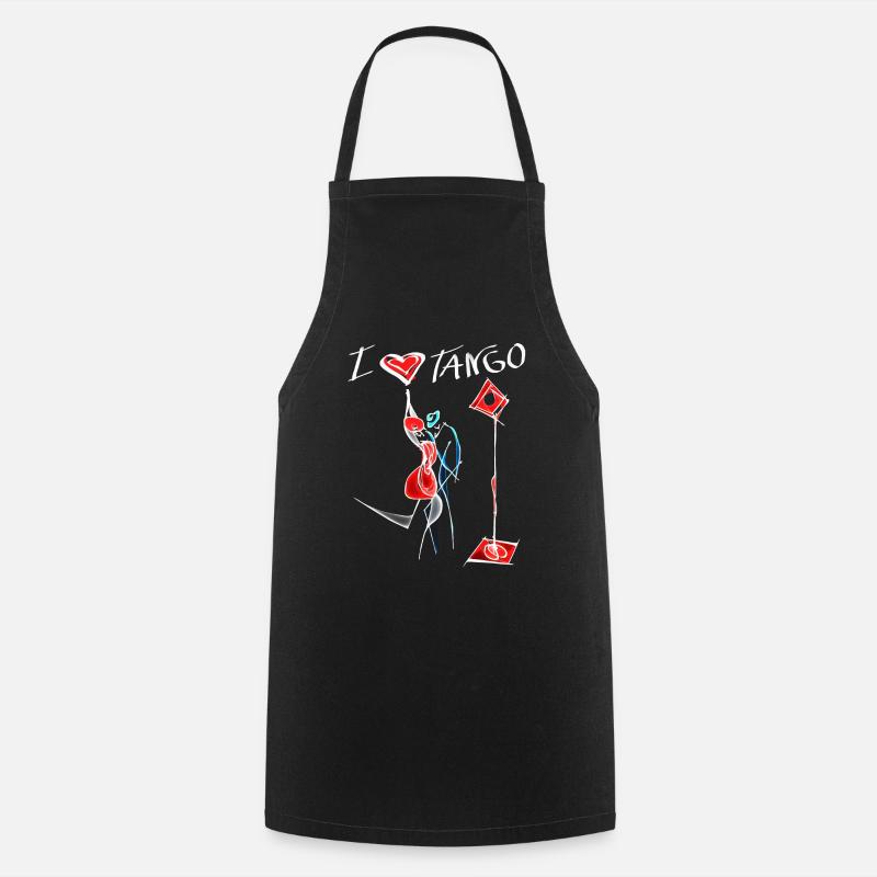 Tango, Milonga, ich liebe Tango, ich liebe ihn - Kochschürze - Schwarz
