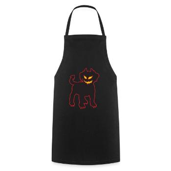 Halloween Devil Dog Demonic Puppy Glowing - Cooking Apron - black - Front - AI Model Male 185 dark (185cm)