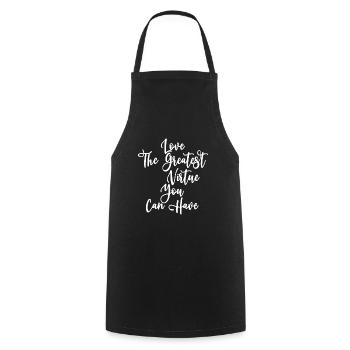 Aimez la plus grande vertu que vous pouvez avoir mot positif - Tablier de cuisine - noir - Devant - AI Model Male 185 dark (185cm)