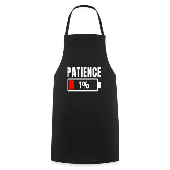 Patience à 1% Phrase drôle et idée ironique hors de - Tablier de cuisine - noir - Devant - AI Model Male 185 dark (185cm)