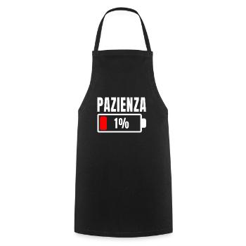 Patience à 1% Phrase drôle et idée ironique hors de - Tablier de cuisine - noir - Devant - AI Model Male 185 dark (185cm)