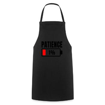 Patience à 1% Phrase drôle et idée ironique hors de - Tablier de cuisine - noir - Devant - AI Model Male 185 dark (185cm)