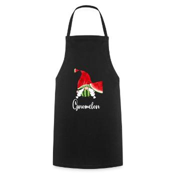 Gnome Wassermelone Dekor Gnomelon National Watermelo - Kochschürze - Schwarz - Vorne - AI Model Male 185 dark (185cm)