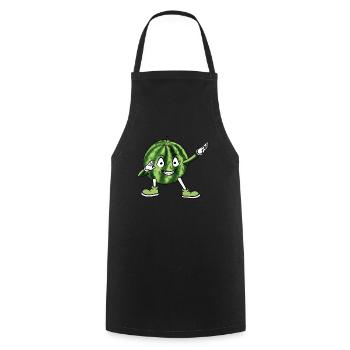 Funny Happy Dabbing Watermelon Decor National Wate - Cooking Apron - black - Front - AI Model Male 185 dark (185cm)