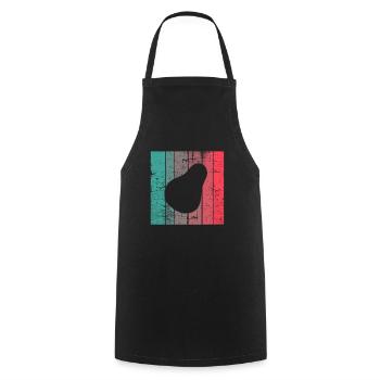 Avocat Vegan Lover Retro Veggie Diet Idée cadeau - Tablier de cuisine - noir - Devant - AI Model Male 185 dark (185cm)
