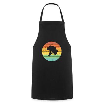 Broccoli Vegan Lover Retro Healthy Gift idea - Cooking Apron - black - Front - AI Model Male 185 dark (185cm)
