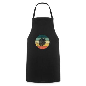 Strawberry Fruit Lover Retro Healthy Gift idea - Cooking Apron - black - Front - AI Model Male 185 dark (185cm)