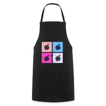 Onion Lover Retro Vegetables Vegan Gift idea - Kochschürze - Schwarz - Vorne - AI Model Male 185 dark (185cm)