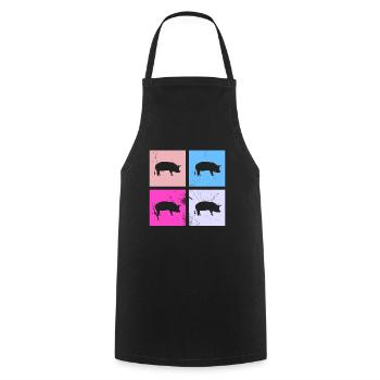 Pig Animal Retro Pet Farm Idée cadeau - Tablier de cuisine - noir - Devant - AI Model Male 185 dark (185cm)