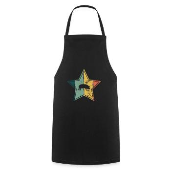 Pig Animal Retro Pet Farm Gift idea - Cooking Apron - black - Front - AI Model Male 185 dark (185cm)