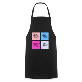 Olive food oil Retro Vegetarian Gift idea - Kochschürze - Schwarz - Vorne - AI Model Male 185 dark (185cm)