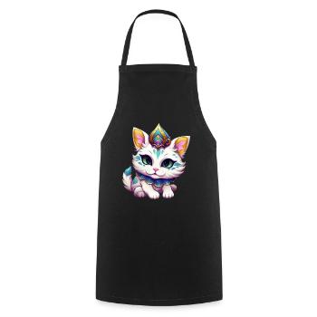 Mardi Gras Katze Karneval Comic - Kochschürze - Schwarz - Vorne - AI Model Male 185 dark (185cm)