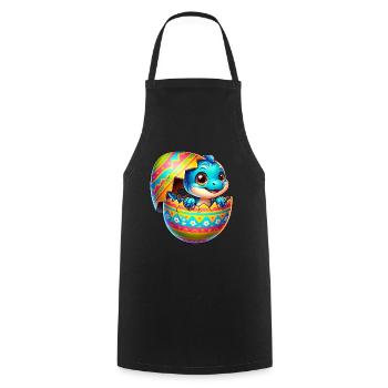 Osterei Dino T-Rex Schlüpfen Bunt Cartoon - Kochschürze - Schwarz - Vorne - AI Model Male 185 dark (185cm)