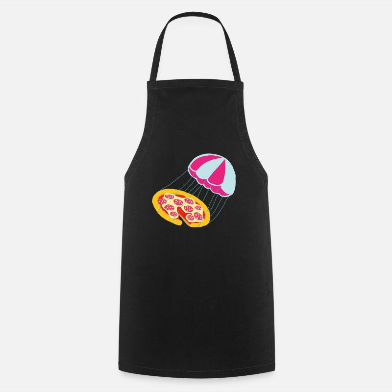 Flying Pizza - Cooking Apron - black