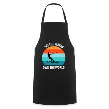 Water skis, water skis, water skiers - Cooking Apron - black - Front - AI Model Male 185 dark (185cm)
