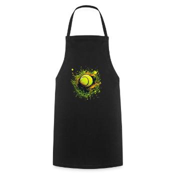 Tennis ball - Cooking Apron - black - Front - AI Model Male 185 dark (185cm)