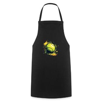 Tennis ball - Cooking Apron - black - Front - AI Model Male 185 dark (185cm)