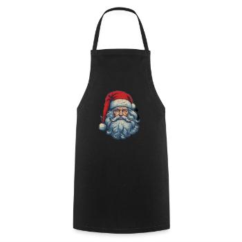 Père Noël - Tablier de cuisine - noir - Devant - AI Model Male 185 dark (185cm)