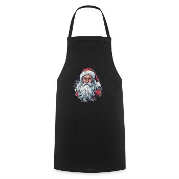 Père Noël - Tablier de cuisine - noir - Devant - AI Model Male 185 dark (185cm)