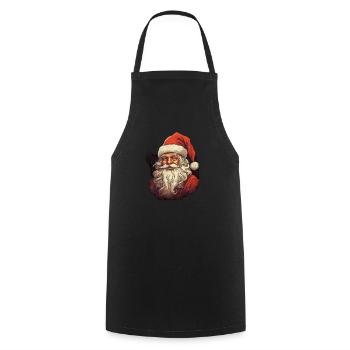 Santa Claus - Cooking Apron - black - Front - AI Model Male 185 dark (185cm)