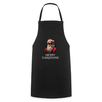Santa Claus - Marry Christmas - Cooking Apron - black - Front - AI Model Male 185 dark (185cm)