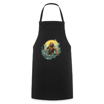 Plongeur - Tablier de cuisine - noir - Devant - AI Model Male 185 dark (185cm)