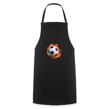 Fußball Ball - Kochschürze - Schwarz - Vorne - AI Model Male 185 dark (185cm)