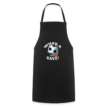 Balle de football - Quelle sauvegarde! - Tablier de cuisine - noir - Devant - AI Model Male 185 dark (185cm)