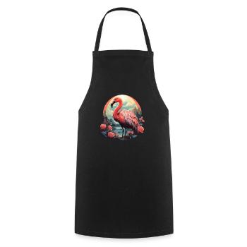 Flamingo - Cooking Apron - black - Front - AI Model Male 185 dark (185cm)