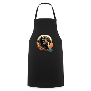 Dog - Cooking Apron - black - Front - AI Model Male 185 dark (185cm)
