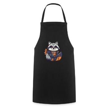 Raton laveur - Style Kawaii - Tablier de cuisine - noir - Devant - AI Model Male 185 dark (185cm)