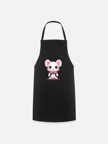 Maus - Kawaii Style - Kochschürze - Schwarz