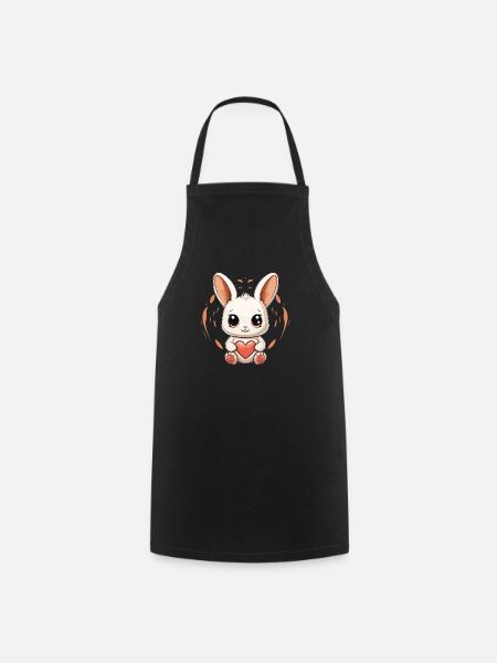 Hase - Kawaii Style - Kochschürze - Schwarz